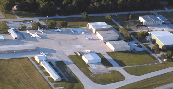 Aerial view of the Neil Armstrong Airport